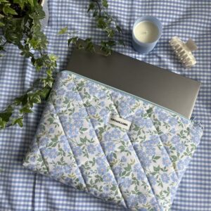 bolsa para ipad flores azules