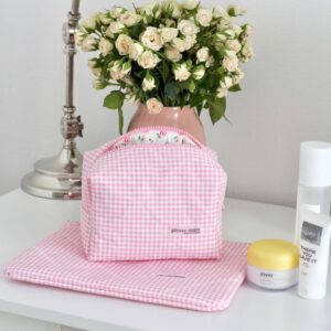 bolsa rosa cuadros